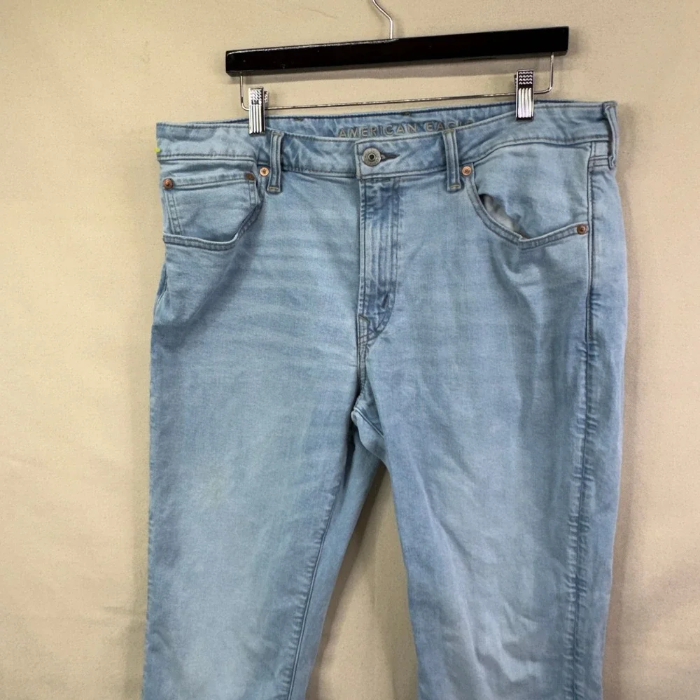 American Eagle Airflex+ Slim Jeans 38x30 Light Wash Stretch‎ Denim Casual Indie